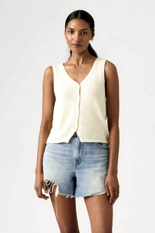 LEVI'S Levi's® γυναικείο γιλέκο μπουκλέ Standard Fit "Helen Mini" - 005AB0000 Λευκό