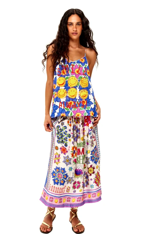 ME369 ME369 γυναικεία midi φούστα με εμπριμέ print "Vanessa Markers" - 60300/SS26 Πολύχρωμο