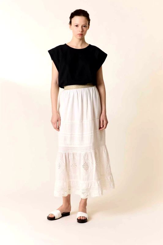 LEON & HARPER Leon & Harper γυναικεία φούστα με δαντέλα "Jinta Lace" - Jinta TC160 Lace Λευκό