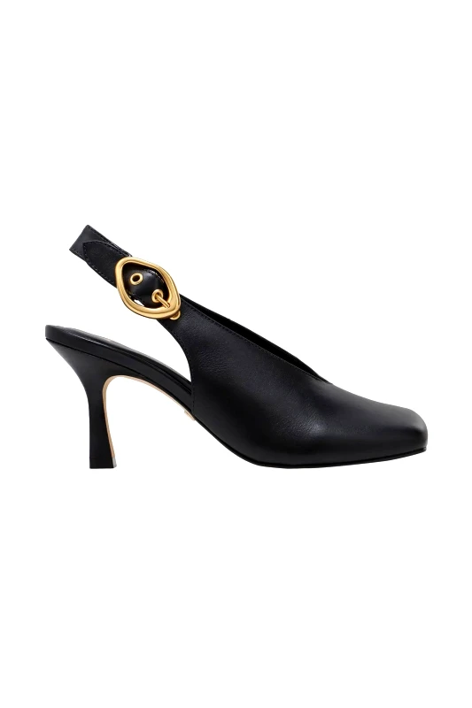 CARRANO Carrano γυναικείες δερμάτινες γόβες slingback - 761007-FACL01 Μαύρο