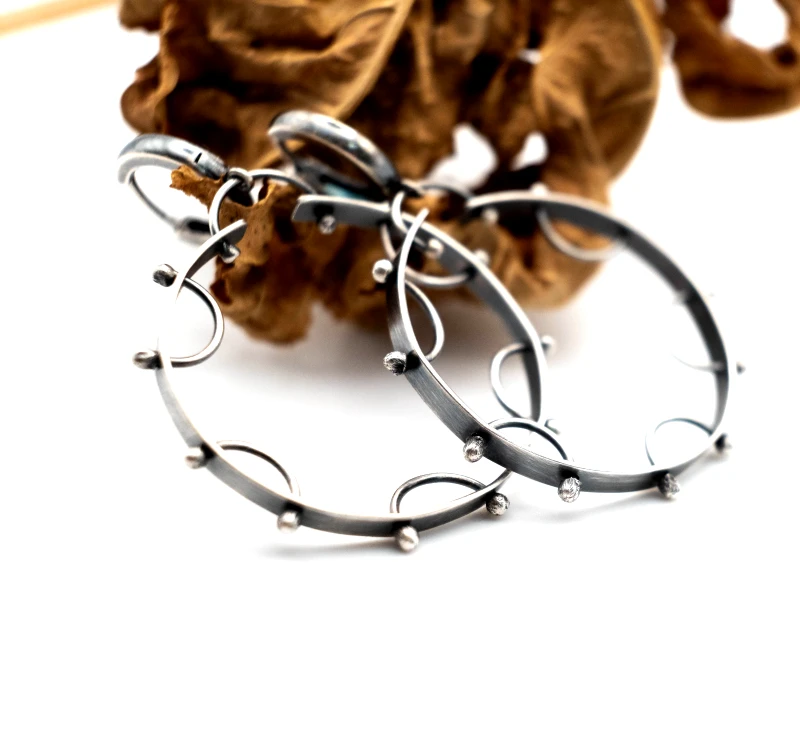 SILVERstro Κοσμήματα Contemporary ασημένια σκουλαρίκια