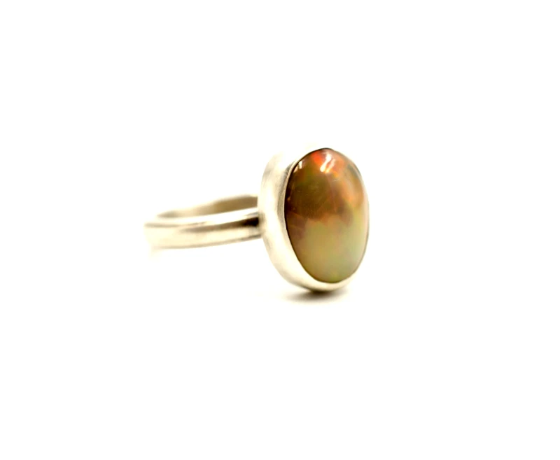 SILVERstro Κοσμήματα Ασημένιο Οβάλ Οπάλ δαχτυλίδι (Brown Ethiopian Opal)