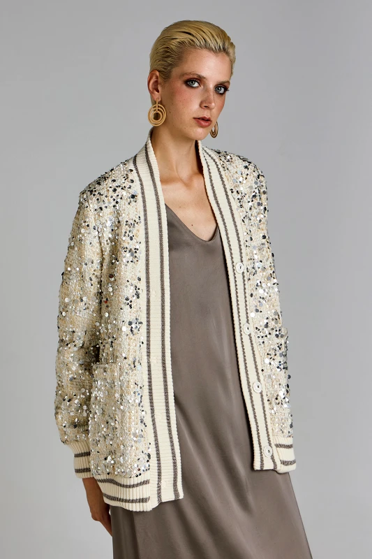 Exclusive Bomber Jαcket με παγιέτα - Tensione in φωτογραφία