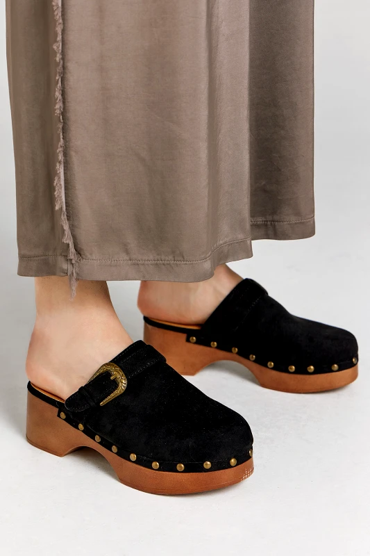 Bettina Shoes Clogs suede με τόκα