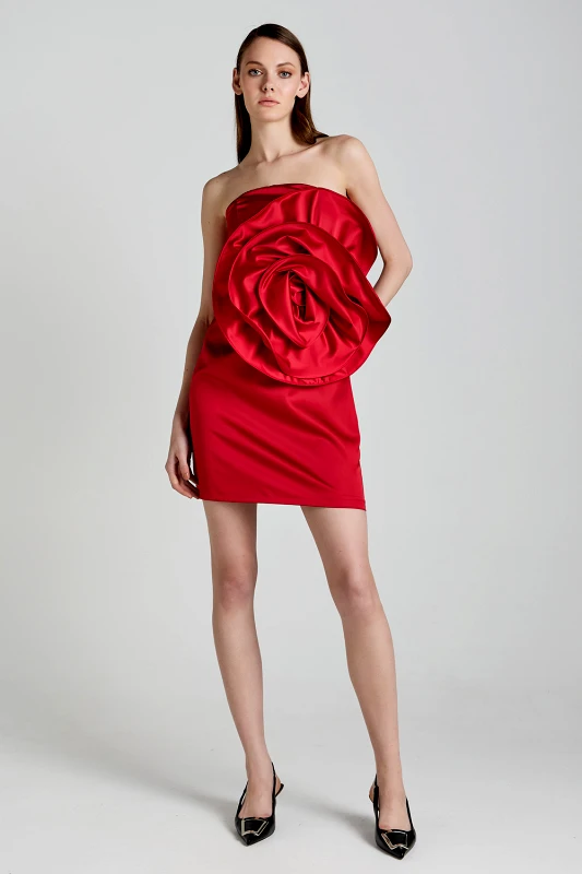 Imperial IMPERIAL φόρεμα strapless με λουλούδι