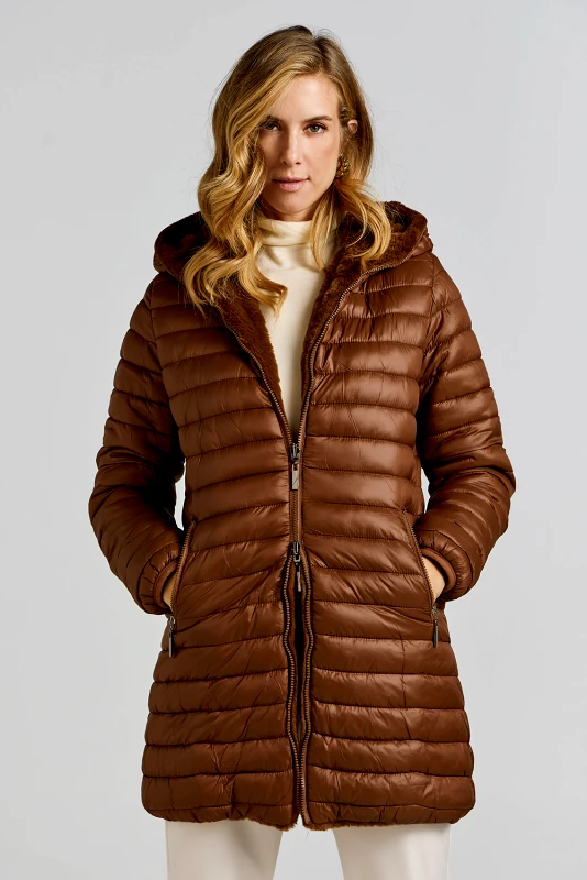 Bettina Jackets Μπουφάν double face με γούνα