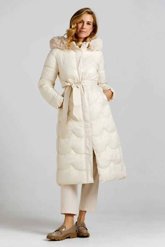 Bettina Jackets Μπουφάν μακρύ με ζώνη