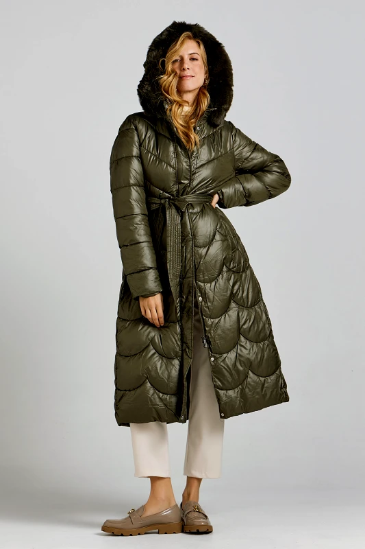 Bettina Jackets Μπουφάν μακρύ με ζώνη