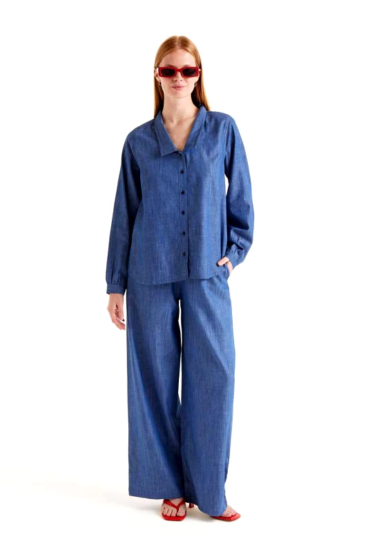 Compania Fantastica Denim πουκάμισο 100% cotton - Compania Fantastica