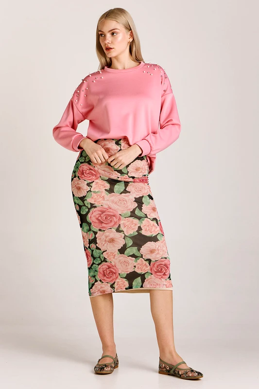 Lumina Φούστα mesh με floral print
