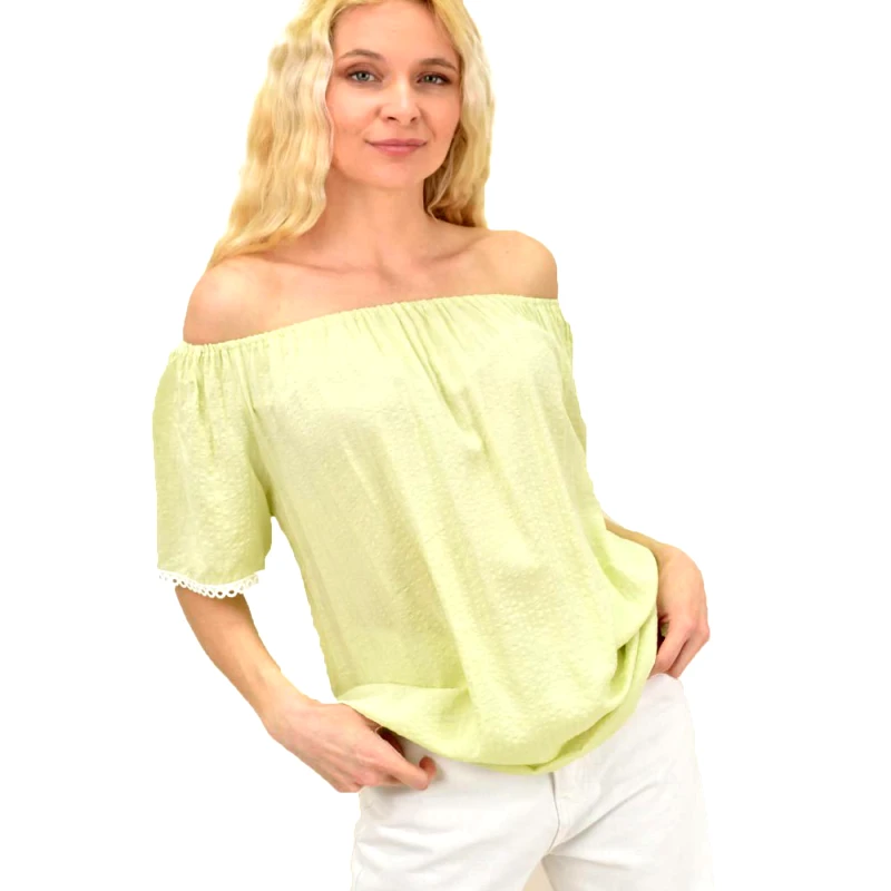 Potre OR Γυναικεία μπλούζα με τρέσα Κίτρινο 14922