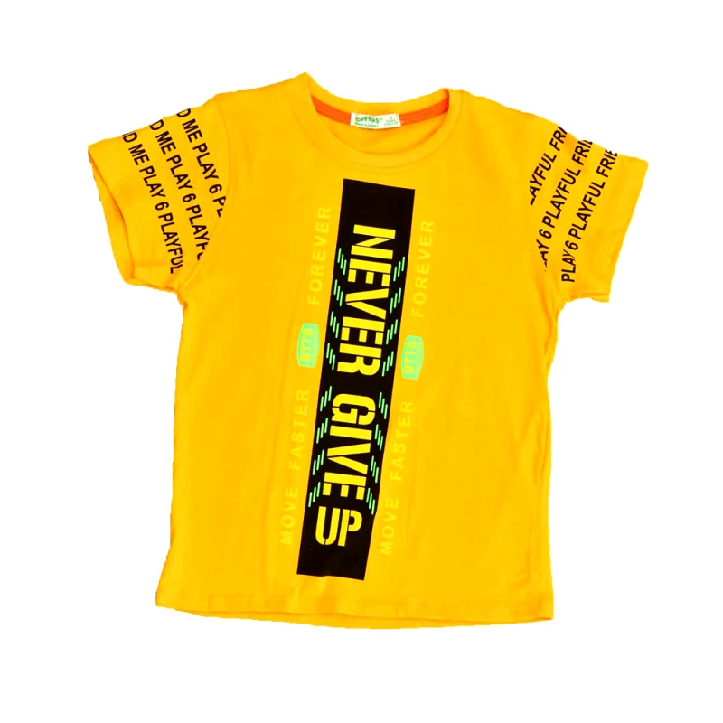 Potre OR Παιδική μπλούζα NEVER GIVE UP Μουσταρδί 15645