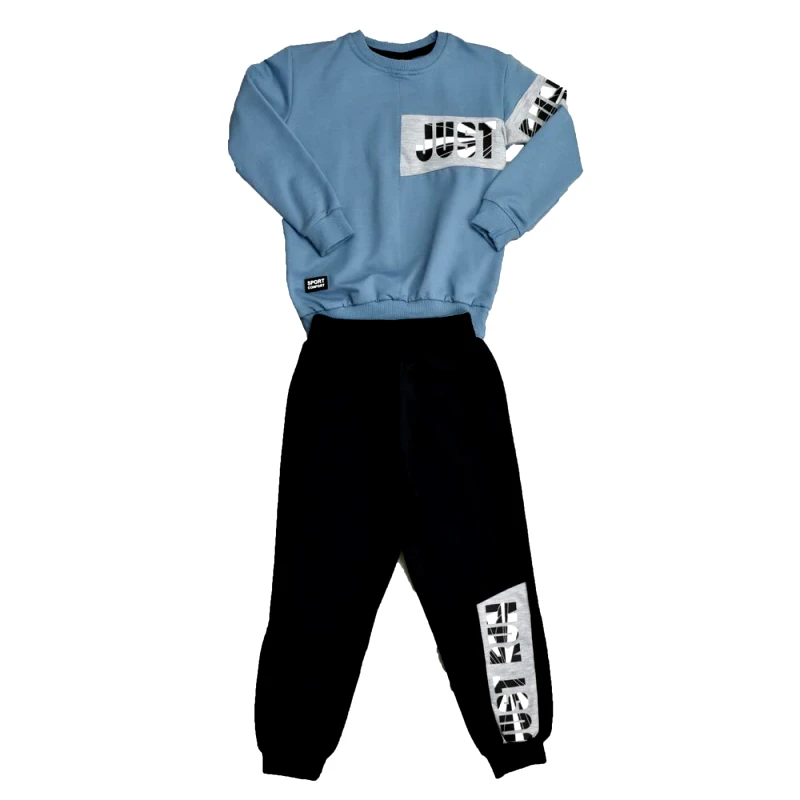 Potre OR Παιδικό σετ με τύπωμα just run Γαλάζιο 17103