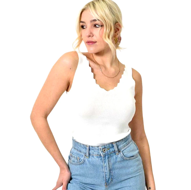 Potre OR Γυναικείο πλεκτό τοπ Λευκό 23303