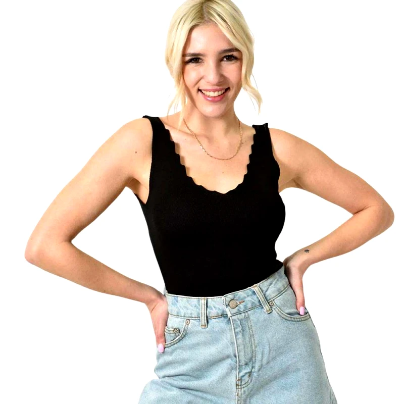 Potre OR Γυναικείο πλεκτό τοπ Μαύρο 23316