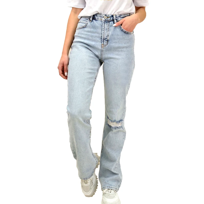 Potre OR Γυναικείο τζιν καμπάνα με σκίσιμο Τζιν 19013