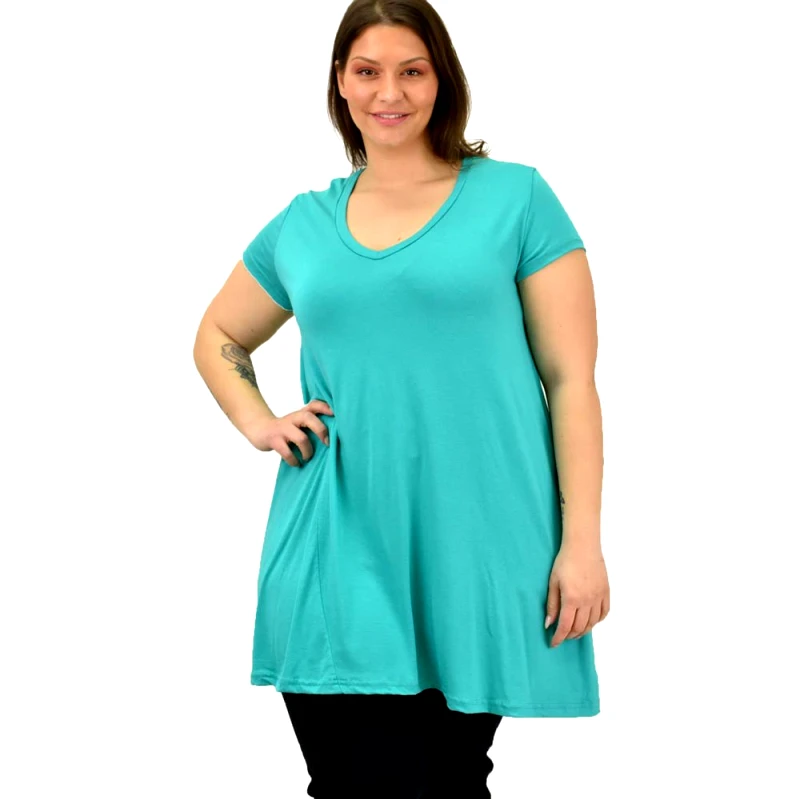 First Woman Γυναικεία μπλούζα μονόχρωμη oversized Βεραμάν 19126