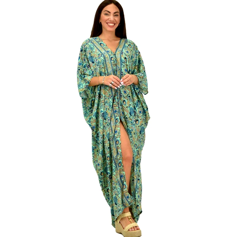 Potre OR Γυναικείο μεταξωτό boho plus size Φυστικί 21652
