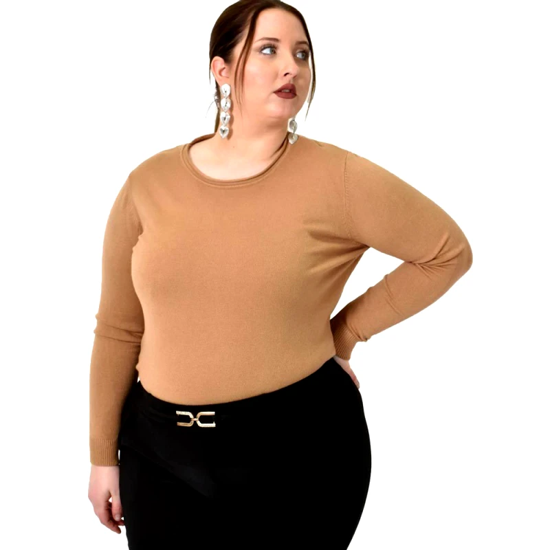 Potre OR Πλεκτή basic μπλούζα plus size Ταμπά 22758