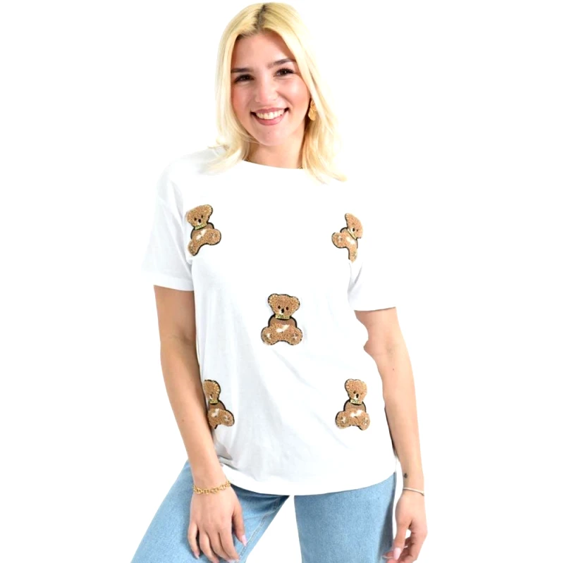 Potre OR Γυναικείο T-shirt με αρκουδάκια Λευκό 26433