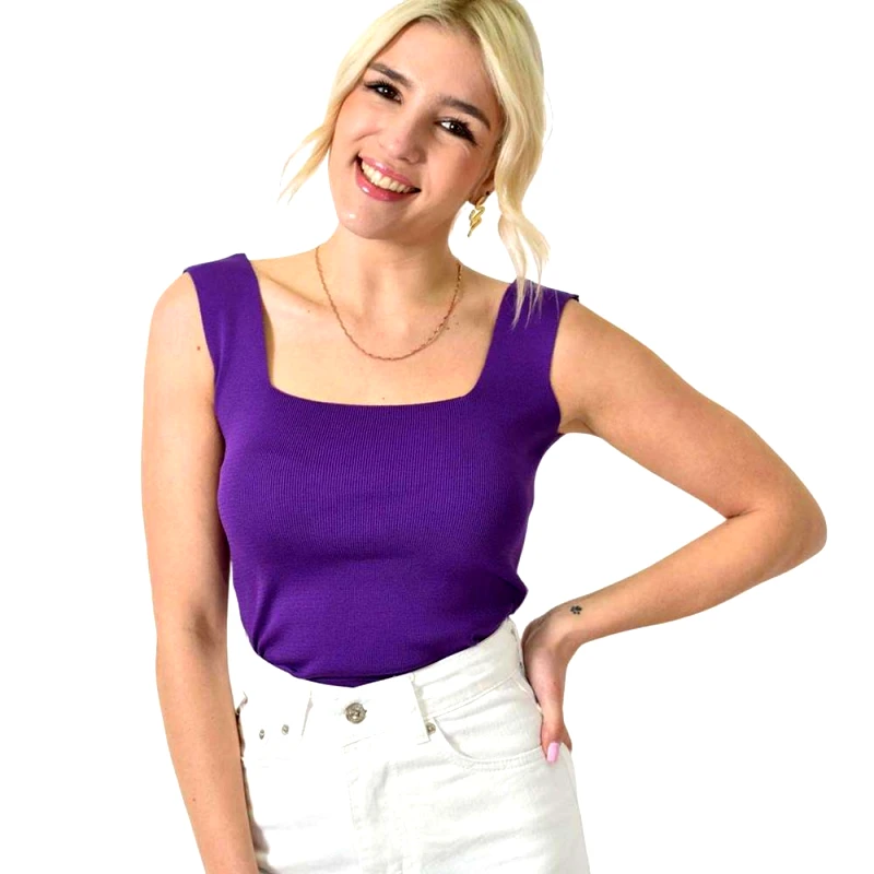 Potre OR Γυναικείο εφαρμοστό τοπ Μωβ 23312