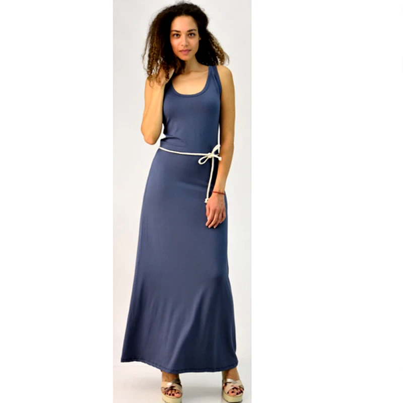 First Woman Φόρεμα με αθλητική πλάτη και ζώνη Ανθρακί 2276