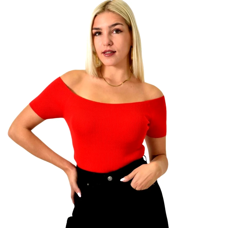 Potre OR Τοπ με ακάλυπτο ώμο Κόκκινο 25826