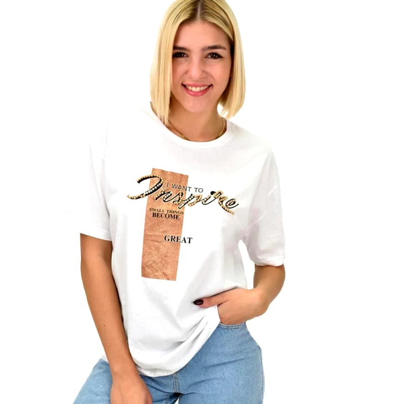 Potre OR Γυναικείο T-shirt με σχέδιο Λευκό 22268