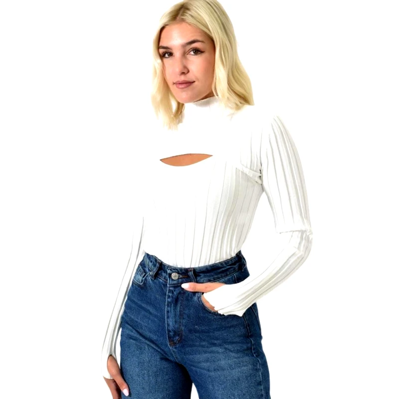 Potre OR Μπλούζα σετ με τοπ και μπολερό Λευκό 25781