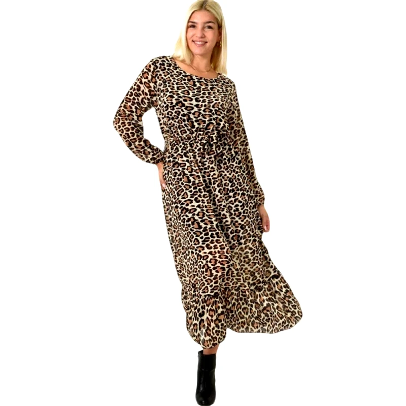 Potre OR Μάξι φόρεμα με μοτίβο και βολάν Animal Print 25962