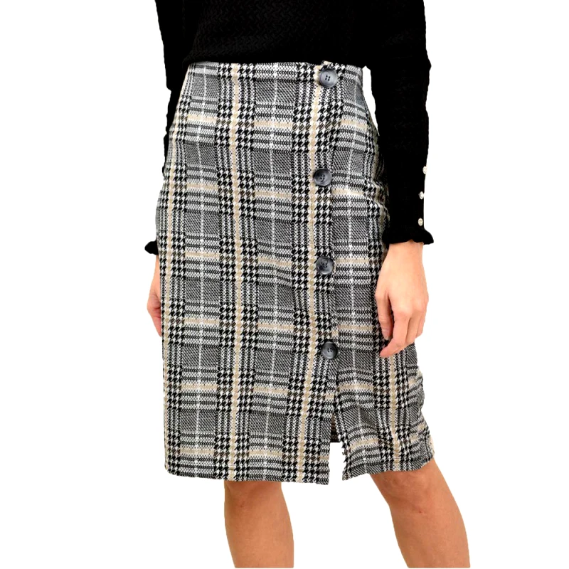 Potre OR Γυναικεία midi φούστα με σχέδιο Εκρού 13451