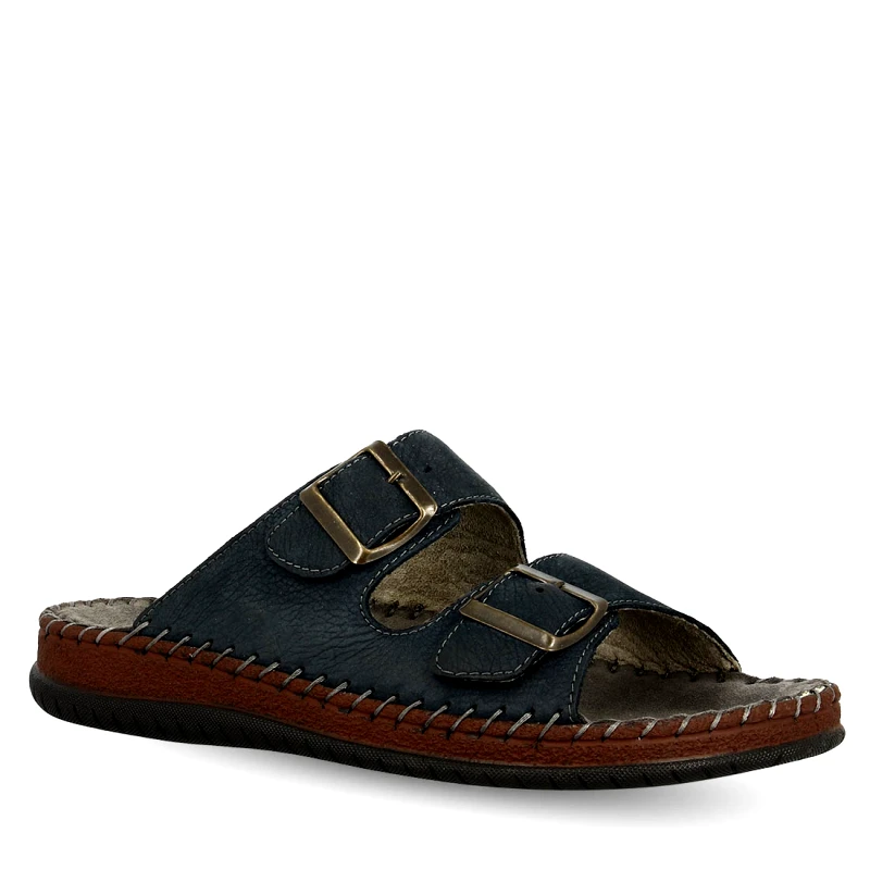 PAREX Ανδρικές Δερμάτινες Ανατομικές Παντόφλες 11501002