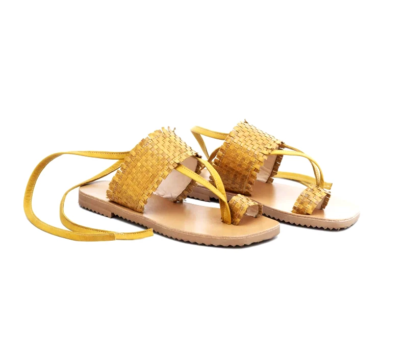 Δερμάτινα Flat Art 1SS03 Mustard