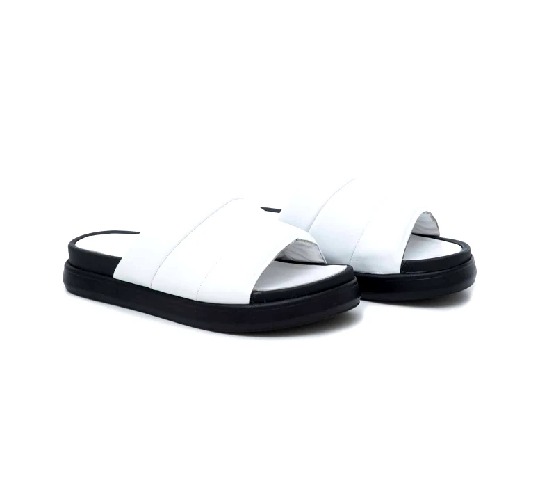 Δερμάτινα Flatforms Art 1SS26 White