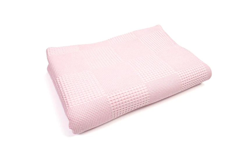 DIMcol Κουβέρτα Πικέ bebe Μονόχρωμη 80X110 Ροζ 100% Cotton