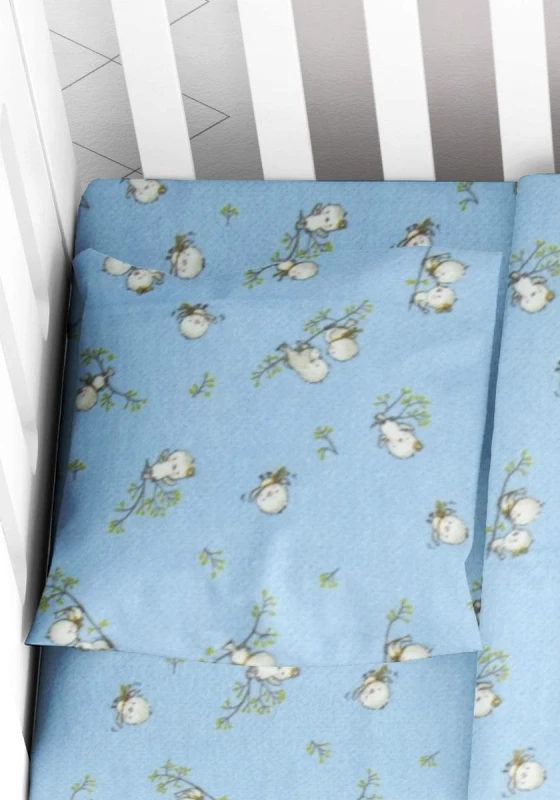 DIMcol ΜΑΞΙΛΑΡΟΘΗΚΗ ΕΜΠΡΙΜΕ bebe Birds 14 35X45 Sky blue Flannel cotton 100%