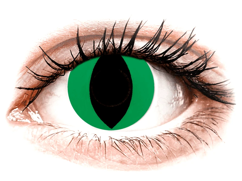 Gelflex CRAZY LENS - Cat Eye Green - Ημερήσιοι φακοί Μη διοπτρικοί (2 φακοί)