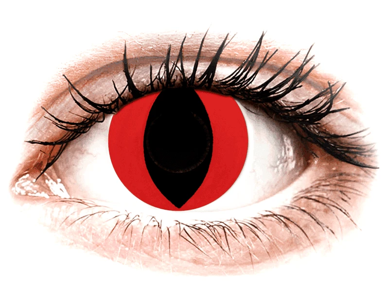 Gelflex CRAZY LENS - Cat Eye Red - Ημερήσιοι φακοί Μη διοπτρικοί (2 φακοί)