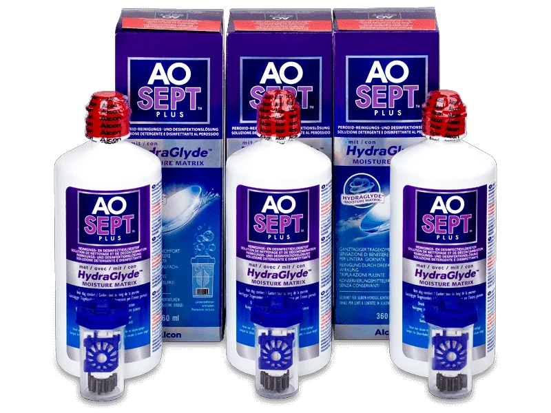 Alcon Υγρό AO SEPT PLUS HydraGlyde 3x360 ml