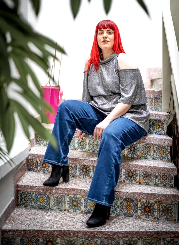 Maniags Μπλούζα Έξωμη με Ψηλό Γιακά Lurex