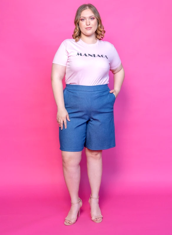 Maniags Βερμούδα σε Ίσια Γραμμή Denim