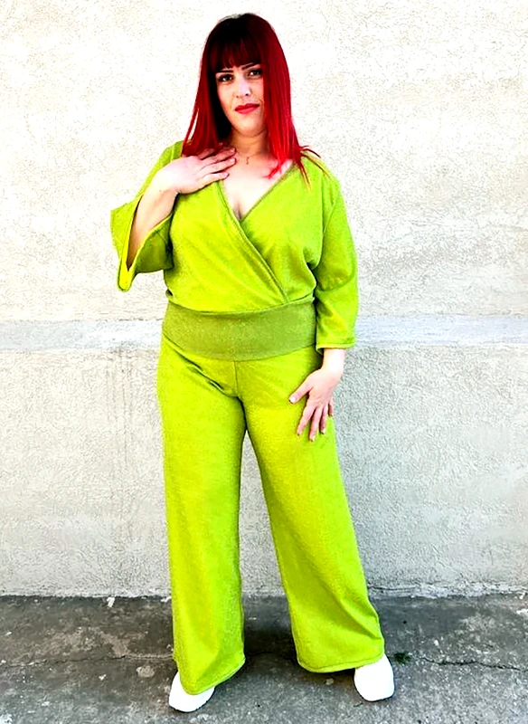 Maniags Κρουαζέ Μπλούζα Lurex Lime