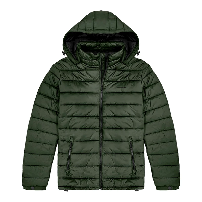REBASE REBASE PADDED HOODED JACKET ΧΑΚΙ