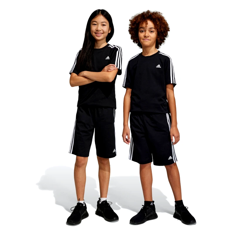 ADIDAS PERFORMANCE ADIDAS ESSENTIALS 3-STRIPES KNIT SHORTS ΜΑΥΡΟ