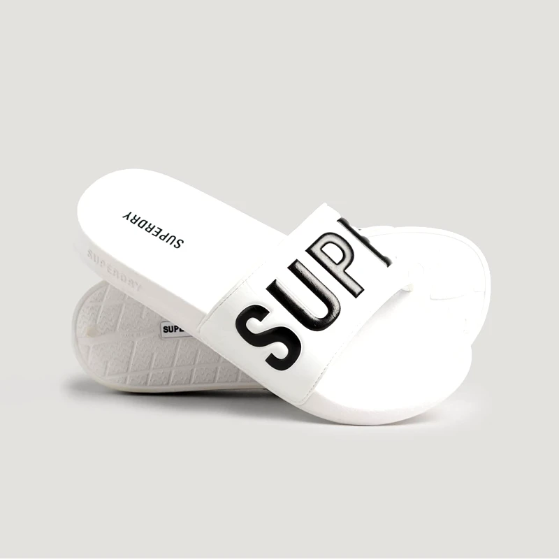 SUPERDRY WOMEN'S SUPERDRY CORE VEGAN POOL SLIDERS ΑΣΠΡΟ