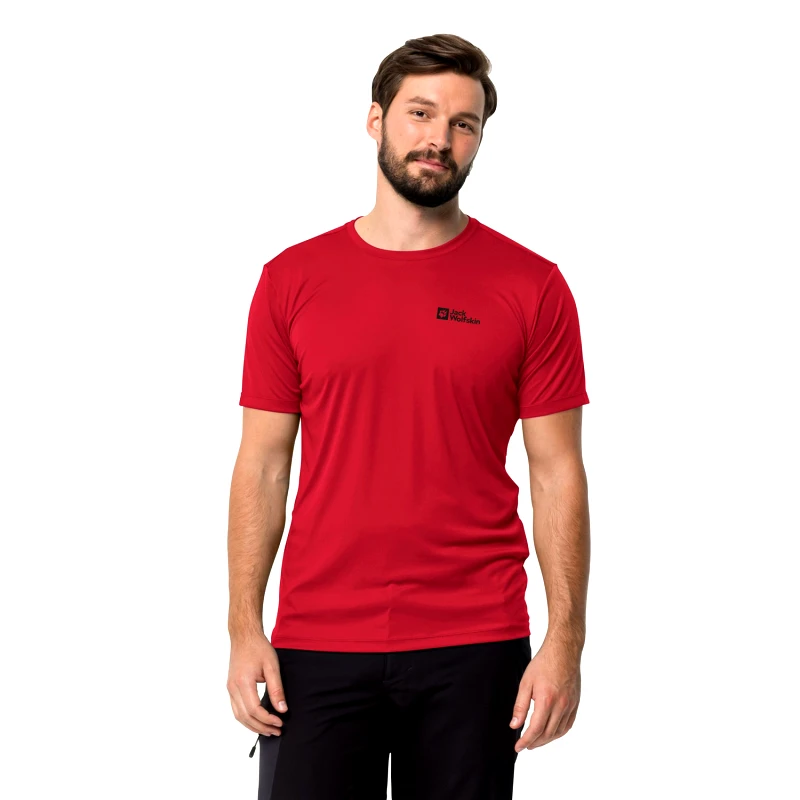 JACK WOLFSKIN JACK WOLFSKIN TECH FUNCTIONAL T-SHIRT ΚΟΚΚΙΝΟ