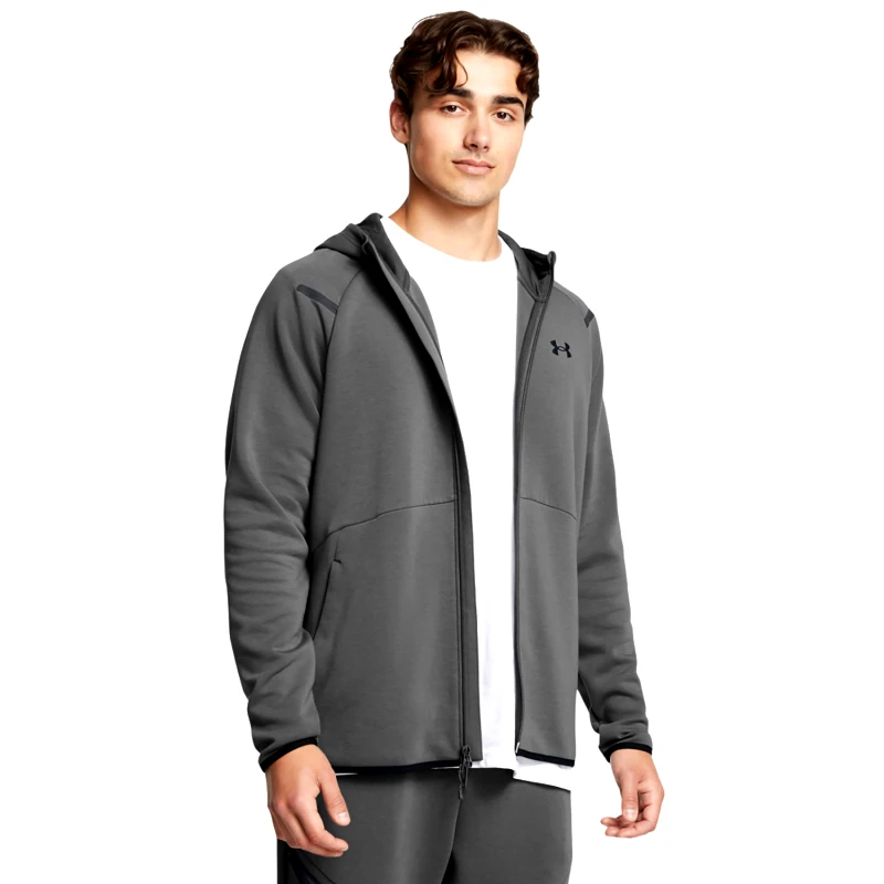 UNDER ARMOUR UNDER ARMOUR UNSTOPPABLE FLEECE FULL-ZIP HOODIE ΓΚΡΙ