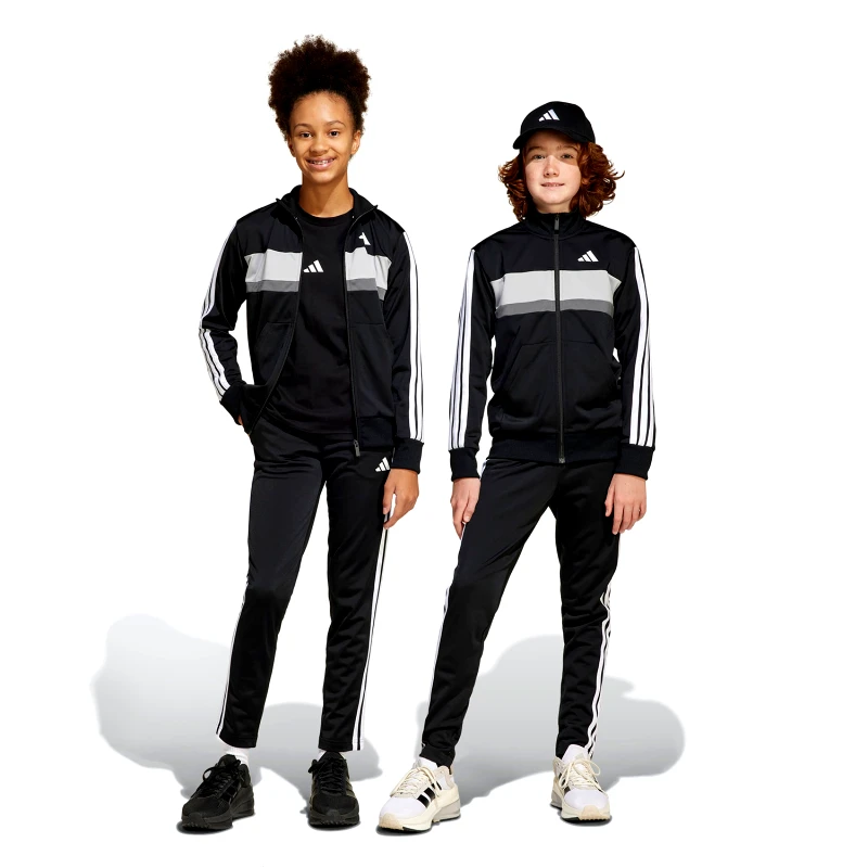 ADIDAS PERFORMANCE ADIDAS KIDS SEASONAL ESSENTIALS 3-STRIPES TIBERIO TRICOT TRACK SUIT ΜΑΥΡΟ