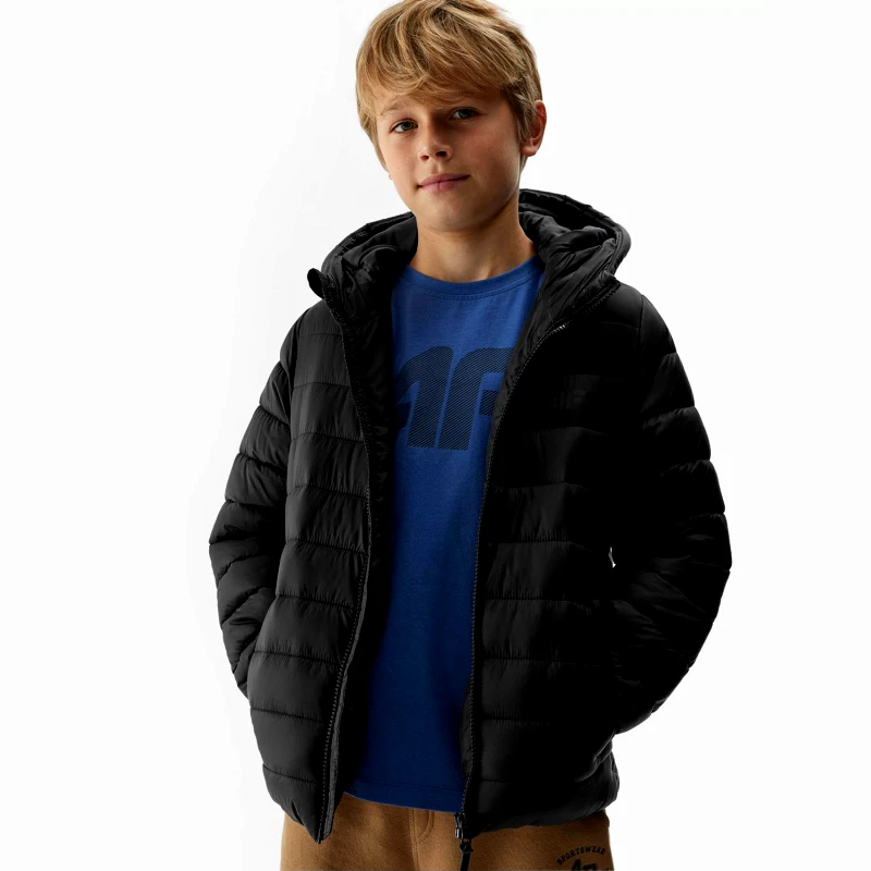 4F 4F BOY'S SYNTHETIC-FILL DOWN JACKET ΜΑΥΡΟ