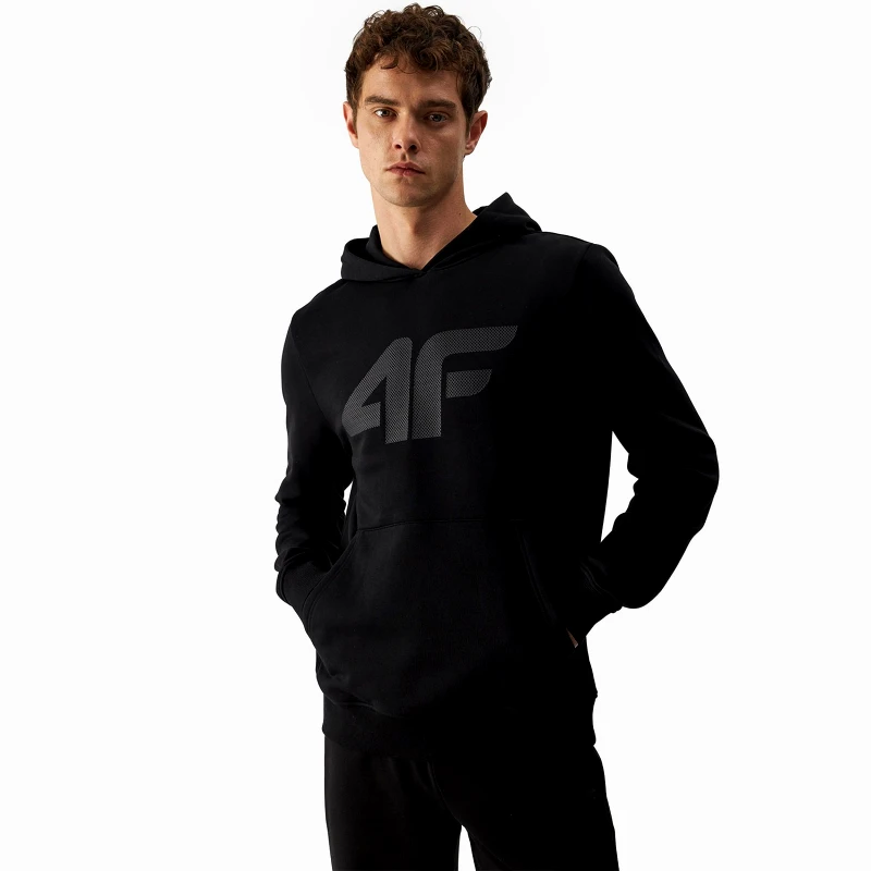 4F 4F MEN'S PULLOVER HOODIE ΜΑΥΡΟ